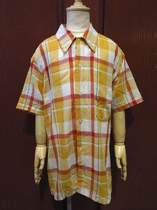  Vintage 60's70's*TOWNCRAFT Kids button stop short sleeves check shirt size 14*230712c5-k-sssh 1960s1970s child clothes old clothes short sleeves shirt 