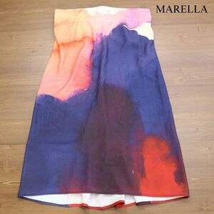 MARELLA マレーラ 水彩 にじみ風 デザイン♪ 通年 スカート Sz.42　レディース　K3B00038_7#R