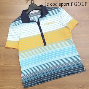 le coq sportif GOLF ルコック スポルティフ ゴルフ 春夏 マルチ ボーダー♪ 半袖 ポロシャツ Sz.M　レディース　K3T00094_7#A