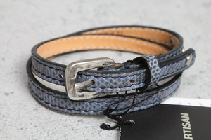  new goods aruchi The n top class python leather bracele navy blue regular price 2.2 ten thousand jpy snake leather /. leather /ARTISAN2