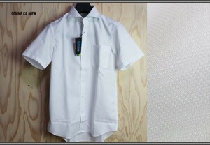  new goods Comme Ca men spring summer cool Max form stability fine pattern pattern do Vehicross short sleeves dress shirt S white / regular price 1.2 ten thousand jpy /COMME CA MEN