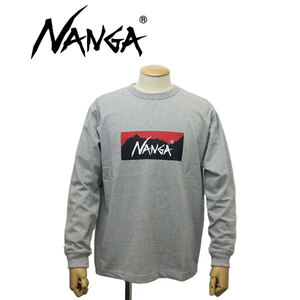 NANGA (ナンガ) NW2311-1G206 ECO HYBRID BOX LOGO L/S TEE エコハイブリッド ボックスロゴ ロングスリーブ Tシャツ L.GRAY M N004