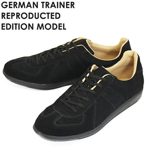 GERMAN TRAINER (ジャーマントレーナー) 42104 スウェードレザースニーカー BLACK SUEDE GT010 43-約27.0-27.5cm