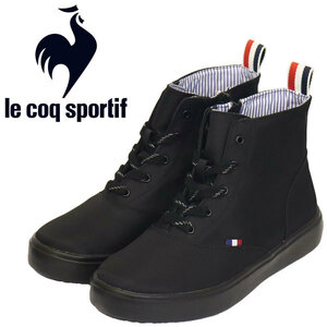 le coq sportif (ルコック スポルティフ) QL3VJD30BK LCS TELUNA III MID テルナ ミッド レディーススニーカー ブラック LE053 24.0cm