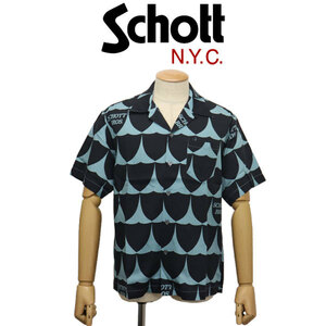 Schott (ショット) 3123012 HAWAIIAN SHIRT PERFECTO SHIRT ハワイアンシャツ パーフェクト 391(81)SAXE XL