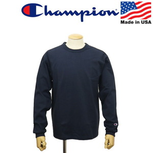 Champion (チャンピオン) C5-U409 T1011 ティーテンイレブン ロングスリーブ Tシャツ アメリカ製 CN060 370ネイビー XL