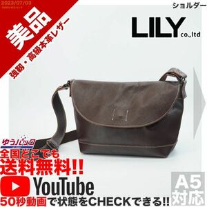 送料無料 即決 YouTube動画アリ 定価18000円 美品 リリー LILY 藤和コーポレーション ショルダー レザー バッグ