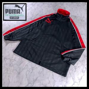 90s PUMA ヒットユニオン トラックジャケット ジャージ 黒 赤 古着