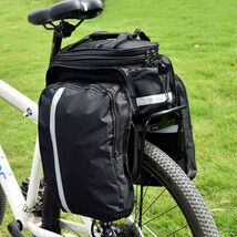 自転車 リアバッグ ロードバイク サイクリングバッグ 2Way ハンドバッグ ショルダーバッグ 拡張可能 ブラック 大容量 088 R35_画像3