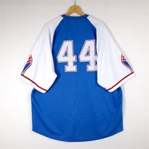 新品未使用品 USA製 Mitchell&Ness ベースボールシャツ 4XLサイズ MLB ATLANTA BRAVES COOPERSTOWN COLLECTION ワッペン ブルー sh-4098_画像3