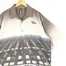 古着 大きいサイズ 90's Willie ESCO フォトプリント 半袖オープンカラーシャツ メンズUS-2XLサイズ グレージュ系 tn-1847n_画像1