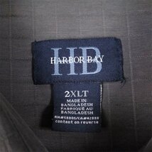 古着 大きいサイズ HARBOR BAY 100%ポリエステル 半袖ボックスシャツ メンズUS-2XLサイズ チェック柄 墨黒 ブラック系 tn-1839n_画像5