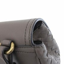 【中古】BOTTEGAVENETA ボッテガヴェネタ イントレチャート ショルダーバッグ 斜め掛け ブラウン レザー レディース【質屋】_画像4