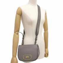 【中古】BOTTEGAVENETA ボッテガヴェネタ イントレチャート ショルダーバッグ 斜め掛け ブラウン レザー レディース【質屋】_画像8