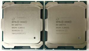 【同一ロット/2枚セット】XEON E5-2667 V4 Intel CPU 3.20GHz SR2P5 ソケット FCLGA2011-3 サーバー用 BIOS起動確認済【中古】【送料無料】