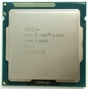 Intel CPU Core i3 3220 ×1枚 3.30GHz SR0RG 2コア ソケット FCLGA1155 デスクトップ用 BIOS起動確認済【中古品】【送料無料】