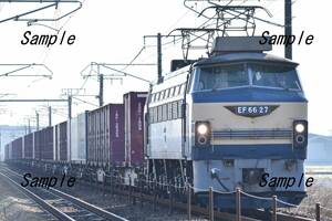 【鉄道写真】EF66-27牽引　67レ　＠庭瀬~中庄　L版　(商品番号025)