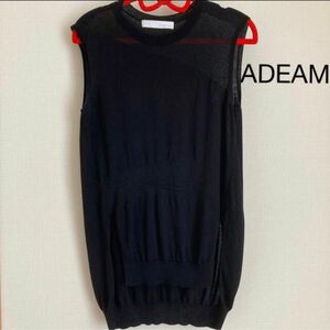 美品　日本製　ADEAMアディアム　ブラウス　トップス　カットソー夏服　半袖シャツ　Mサイズ