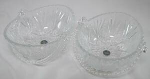 CORDIAL GLASS COLLECTION ガラス 盛鉢 持ち手付き クリスタル 2個セット