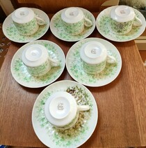 未使用品 keito ケイト カップ＆ソーサー JAPAN FINE CHINA 6客セット 花柄 コーヒーカップ ティーカップ 昭和レトロ 茶器 デットストック _画像3