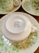 未使用品 keito ケイト カップ＆ソーサー JAPAN FINE CHINA 6客セット 花柄 コーヒーカップ ティーカップ 昭和レトロ 茶器 デットストック _画像4