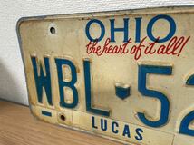 アメリカ ヴィンテージ ナンバープレート オハイオ OHIO WBL-526 LUCAS オールド US Vintage 自動車 ライセンス ディスプレイ_画像4