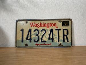アメリカ ヴィンテージ ナンバープレート ワシントン WASHINGTON 14324TR オールド US Vintage 自動車 ライセンス ディスプレイ