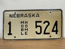 アメリカ ヴィンテージ ナンバープレート ネブラスカ NEBRASKA 1 MOBL HOME 524 オールド US Vintage 自動車 ライセンス ディスプレイ_画像2