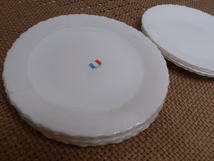 (☆BM)フランス製 arcopal/アルコパル(0615-②) 直径21.5㎝/10枚 ミディアムプレート 皿 ディナープレート パン メイン ホワイト 白 無地 _画像10