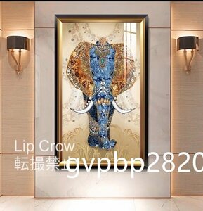 Art hand Auction Elephant Oil Painting Luxury Art Painting Decoration Drawing Room Decorative Painting Entrance Wall Painting Hanging, Artwork, Painting, others