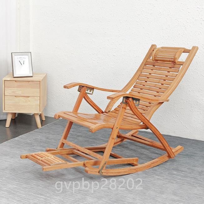 Very popular★Bamboo rocking chair, leisure folding chair, nap lounge chair, home chair, height adjustable, Handmade items, furniture, Chair, Chair, chair