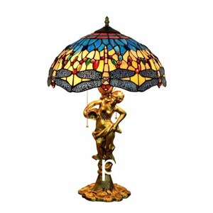 Art hand Auction Lampe vitrail antique floral vitrail vintage éclairage meuble Tiffany rétro, Artisanat, Artisanat, Artisanat du verre, Vitrail