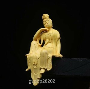 美品★極上の木彫 仏教美術 精密彫刻 仏像 手彫り 極上品 自在観音