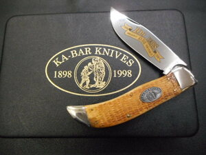 ナイフ　折り畳み　ケーバー　KA-BAR 1898-1998 1898UMNION RAZOR,CO,KA-BAR UNION COM98 COTLERY CO, 写真の箱入りです。