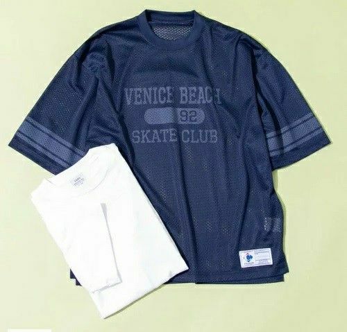 coen メッシュTシャツ+白無地Tの2点セット サイズ:L カラー:NAVY