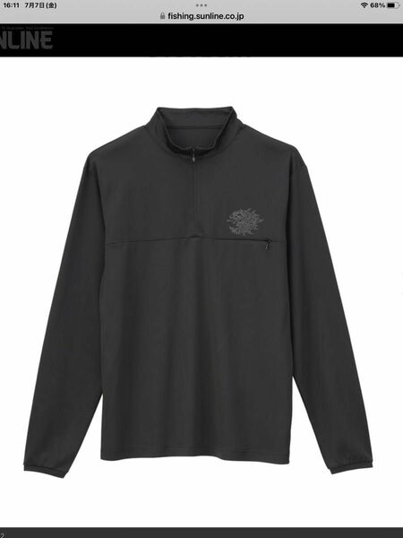 サンライン 獅子ジップシャツ（長袖）　SUW-04215CW カラー:ブラック サイズ:M