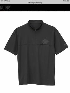 サンライン 獅子ジップシャツ（半袖）　SUW-04216CW　ブラック　サイズ L