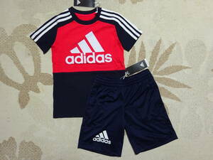  новый товар *adidas Adidas *130* большой Logo * короткий рукав футболка * легкий удобный!! шорты * верх и низ * красный / темно-синий * красный / темно-синий * быстрое решение * последний 1 пункт 