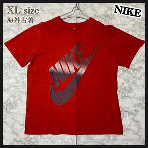 32. XL 赤 レッド 古着 Tシャツ 半袖 NIKE ナイキ メンズ レディース 半袖Tシャツ 海外古着 ロゴTシャツ 