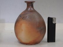 ★日幡光顕【備前焼徳利　共箱】共布・栞付き　胴径10cm　高さ13.8cm　口径1.3cm　酒器 和食器 茶道具　花入にも！_画像2