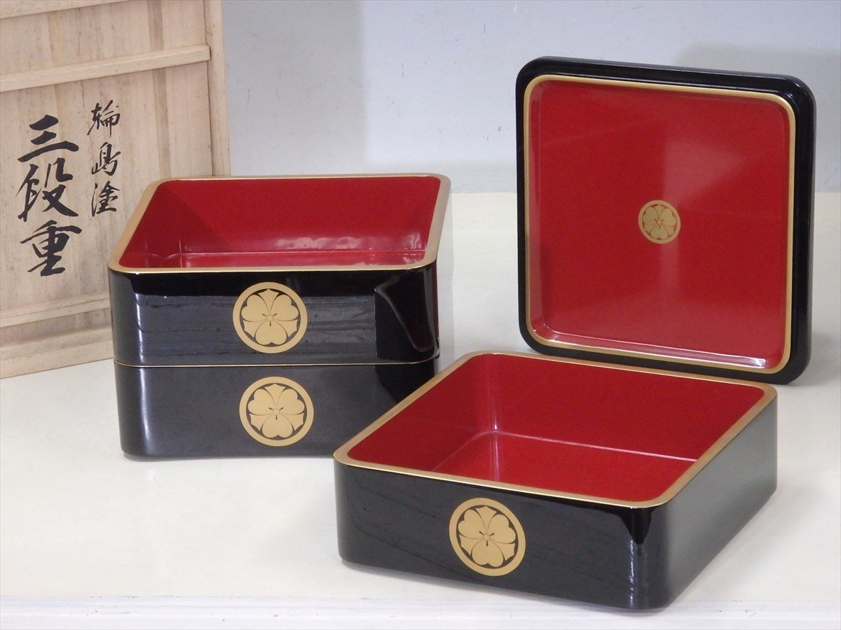 ヤフオク! -「輪島塗 三段重」の落札相場・落札価格