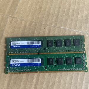 (514)ADATA DDR3 1333(9) 4Gx16 4GB 中古動作品2枚セット
