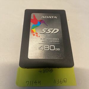 使用時間7114H/ADATA SP550 ASP550SS-480GB 480GB 2.5型SSD SATA 中古動作品