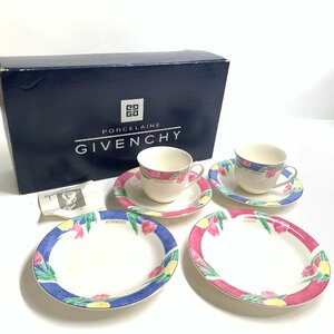 f001 N GIVENCHY ジバンシー ジバンシィ カップ＆ソーサー プレート 皿 トリオ C&S 未使用 保管品