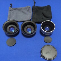 値下げしました。純正品 SONY レンズ 3つセット VCL-HG0730Xが1つ、VCL-HG0737Cが2つ_画像1
