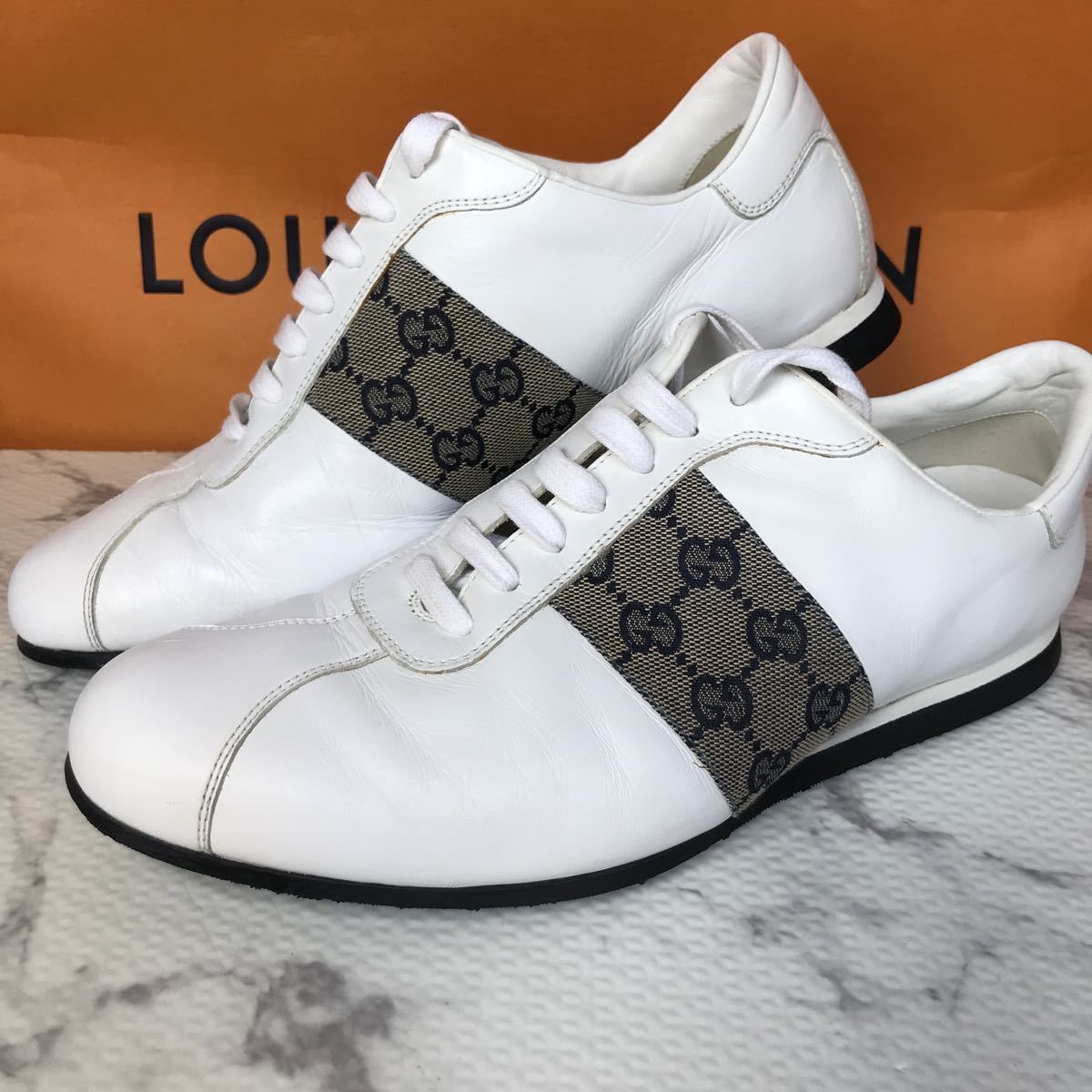 ヤフオク! -「gucci(グッチ) グッチ ロゴ レザー スニーカー」の落札