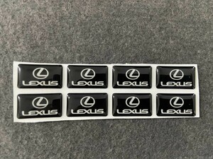 ★レクサス　LEXUS★02★ ステッカー エンブレム 8枚セット 結晶樹脂 防水シール 車の装飾 ブラック