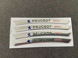 ★プジョー PEUGEOT★48★ ホイールリムステッカー 装飾バッジデカールスタイリング 傷を隠す 4枚セット 90ｍｍ アルミ 車用