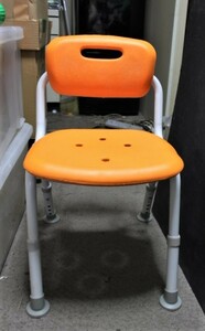 *.-146 shower chair used Panasonic PN-L41421 use person weight 100kg height 5 step switch folding type height 63 width 40 inside 46cm weight 3.5kg