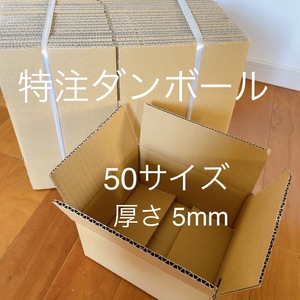 【送料無料】未使用 ダンボール 120枚 50サイズ しっかり厚み5ｍｍ 梱包材 20枚6セット 外寸210×175×115 